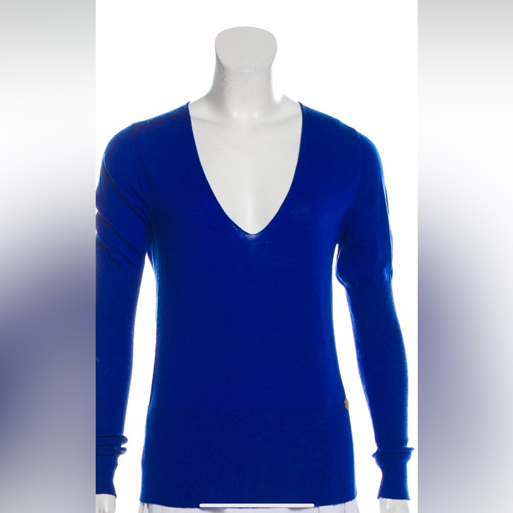 Cobalt Roberto Cavalli virgin wool lightweight knit sweater